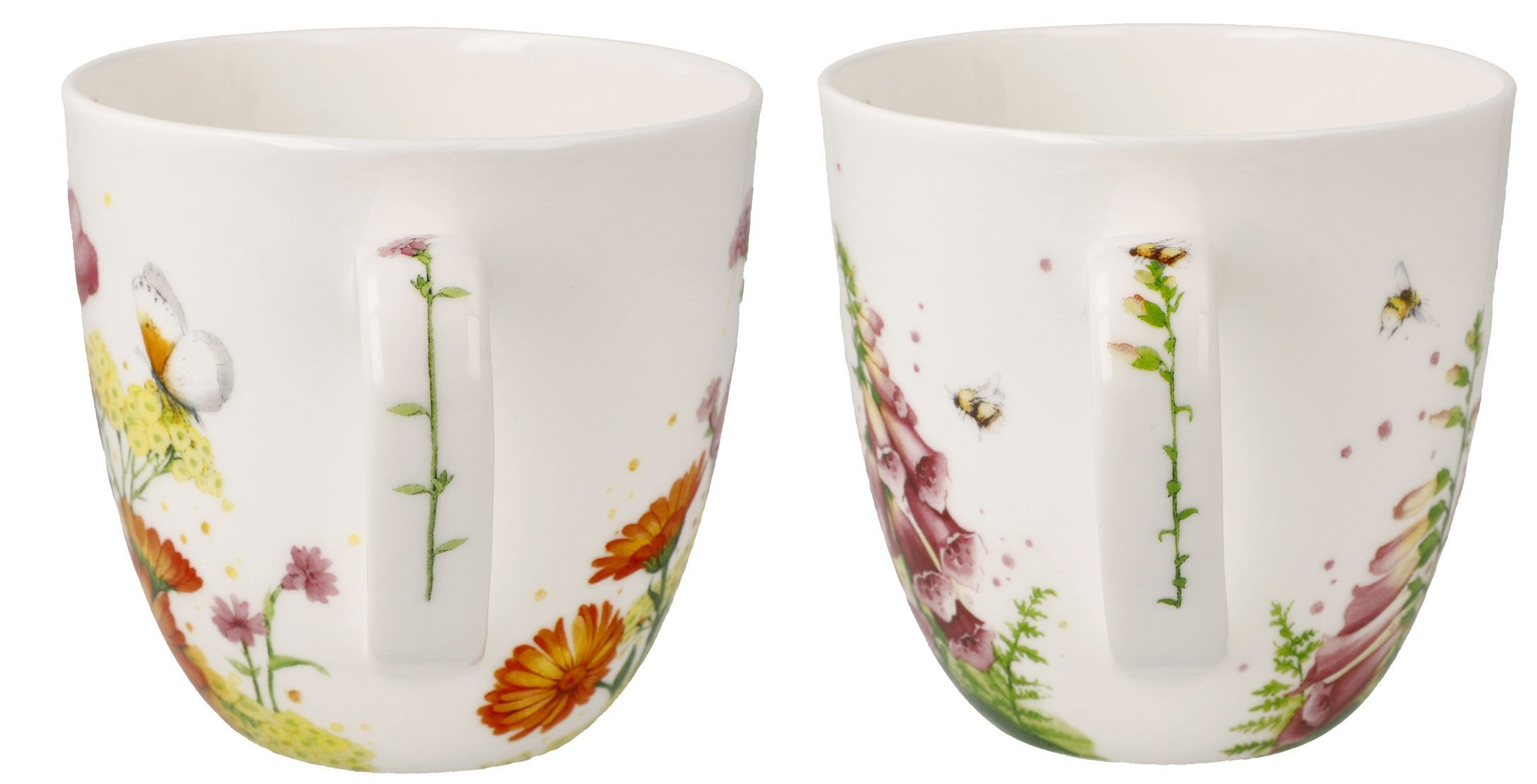 Dekomiro Becher Goebel 2teilig Tasse Set mit floralen Motiven rose, 2-tlg., Porzellan