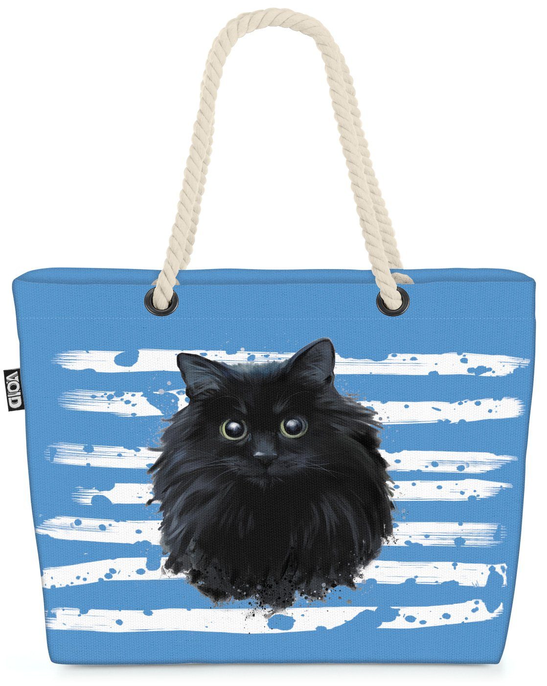 VOID Strandtasche (1-tlg), Katze Haustier Tier Cat Katzenkorb Pet blau