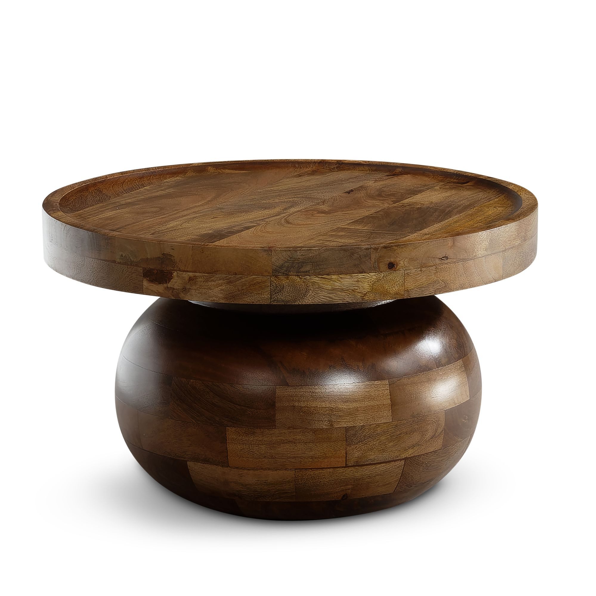 FINEBUY Couchtisch Couchtisch Mango Sofatisch Massivholz Braun 50 cm Wohnzi günstig online kaufen