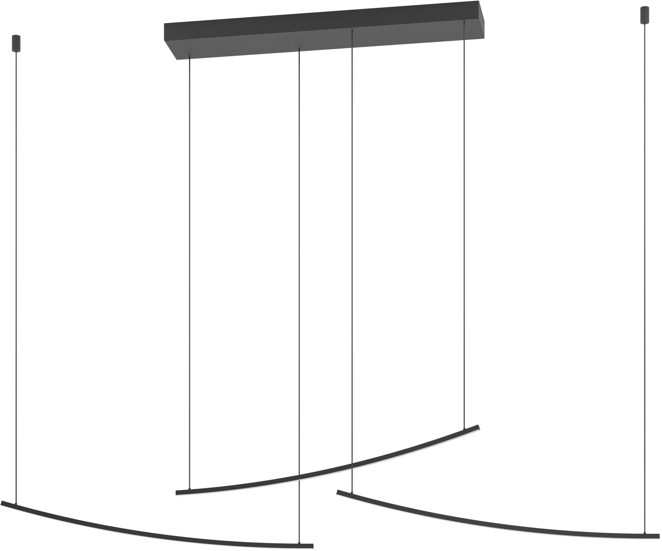 EGLO Hängeleuchte VILLEGGI Pendellampe - Alu, Stahl - LED - 22W - IP20, Dimmfunktion, mehrere Helligkeitsstufen, LED fest integriert, Kaltweiß, Neutralweiß, Warmweiß, Hängelampe, Deckenlampe, Wohnzimmer, Esszimmer, L122 x B10 x H120 cm