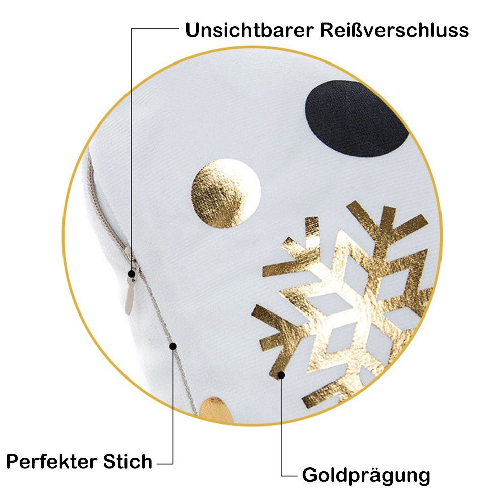 BTTO Kissenbezüge Kissenbezüge weihnachten 4er Set,Schneeflocke Kissenhülle günstig online kaufen