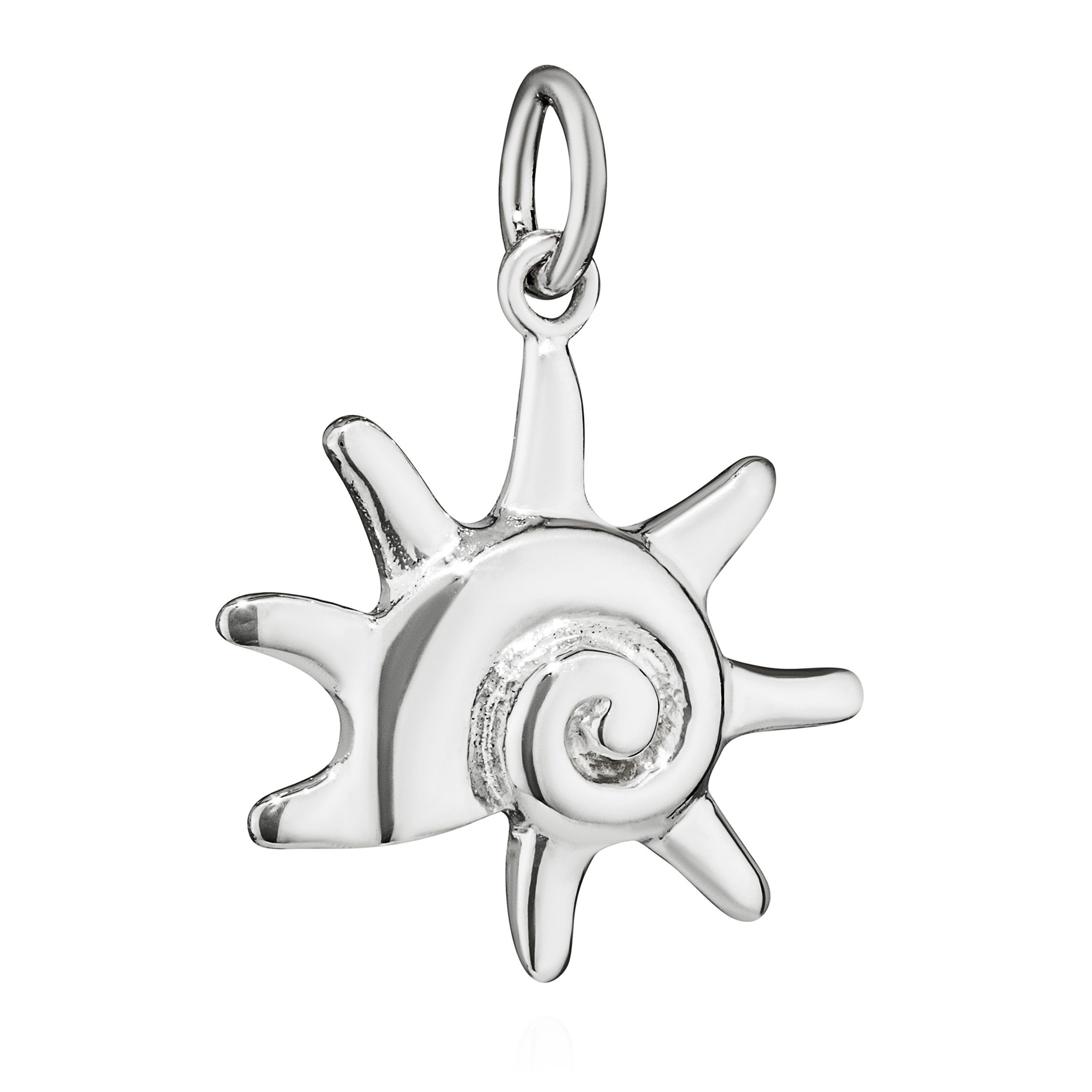 NKlaus Kettenanhänger 2x2cm Kettenanhänger groß Sonnenspirale Kettencharm-Anhänge Silber 925