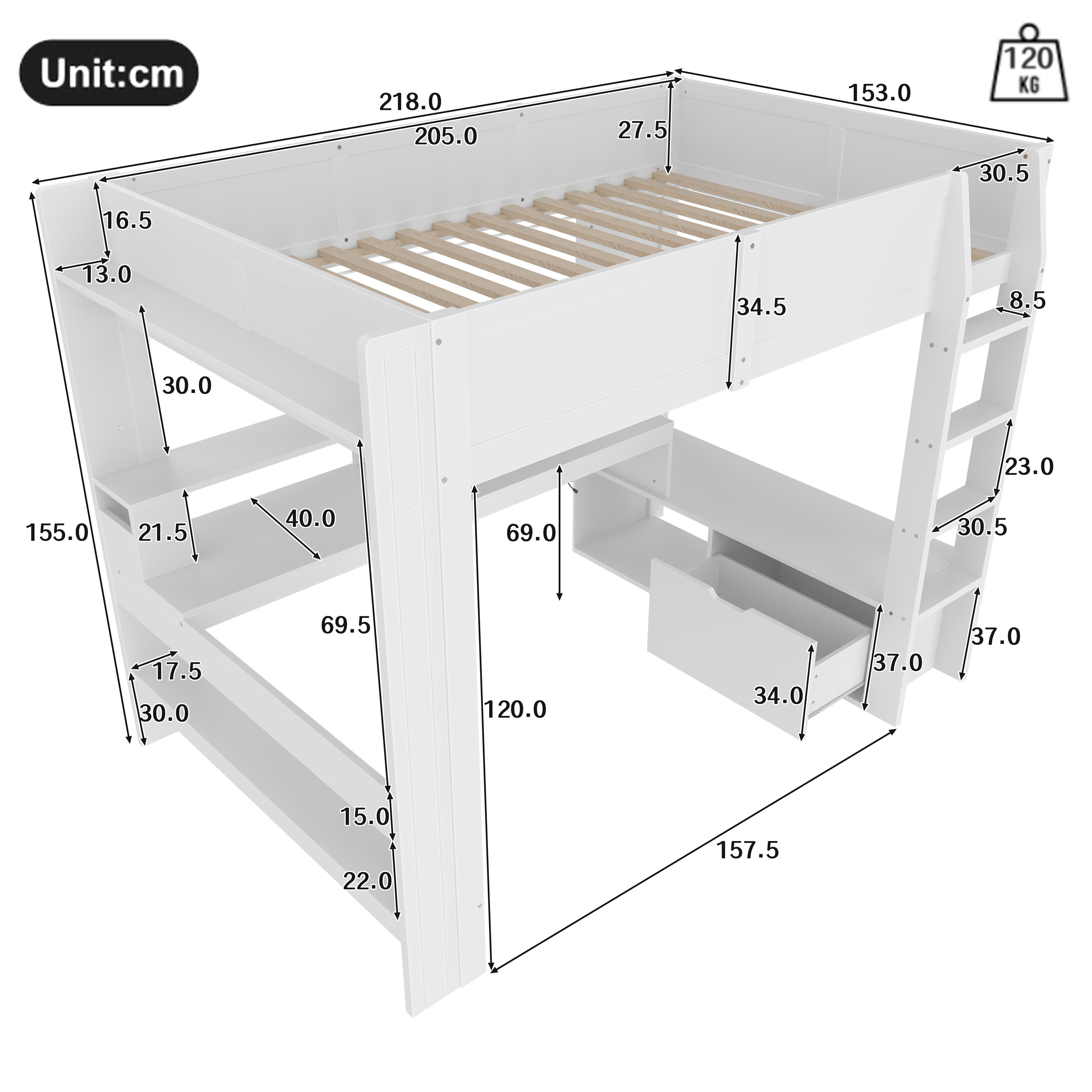 Ulife Hochbett Kinderbett Jugendbett Gaming Bett günstig online kaufen
