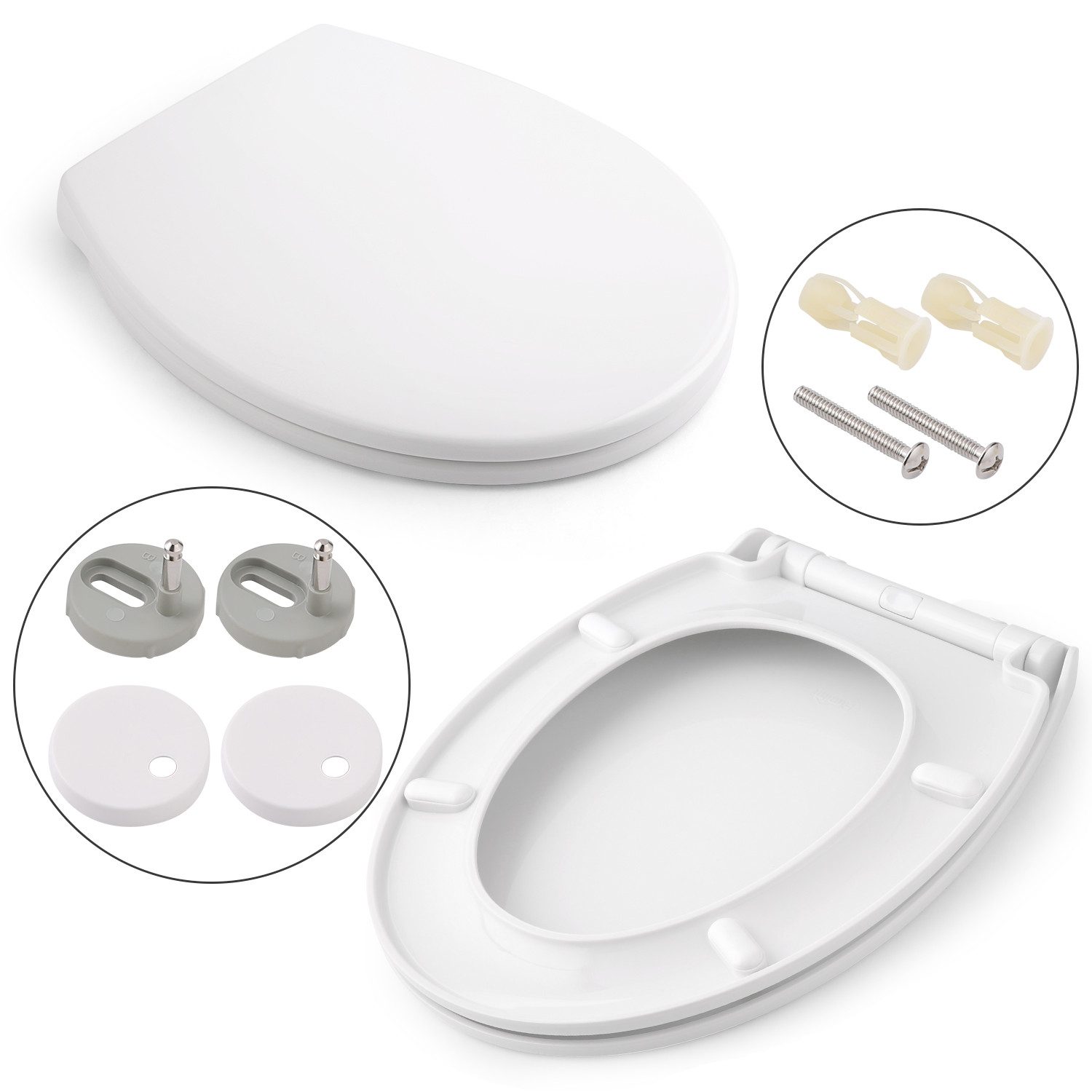 LUCKZON WC-Sitz Toilettendeckel O/D Form mit günstig online kaufen