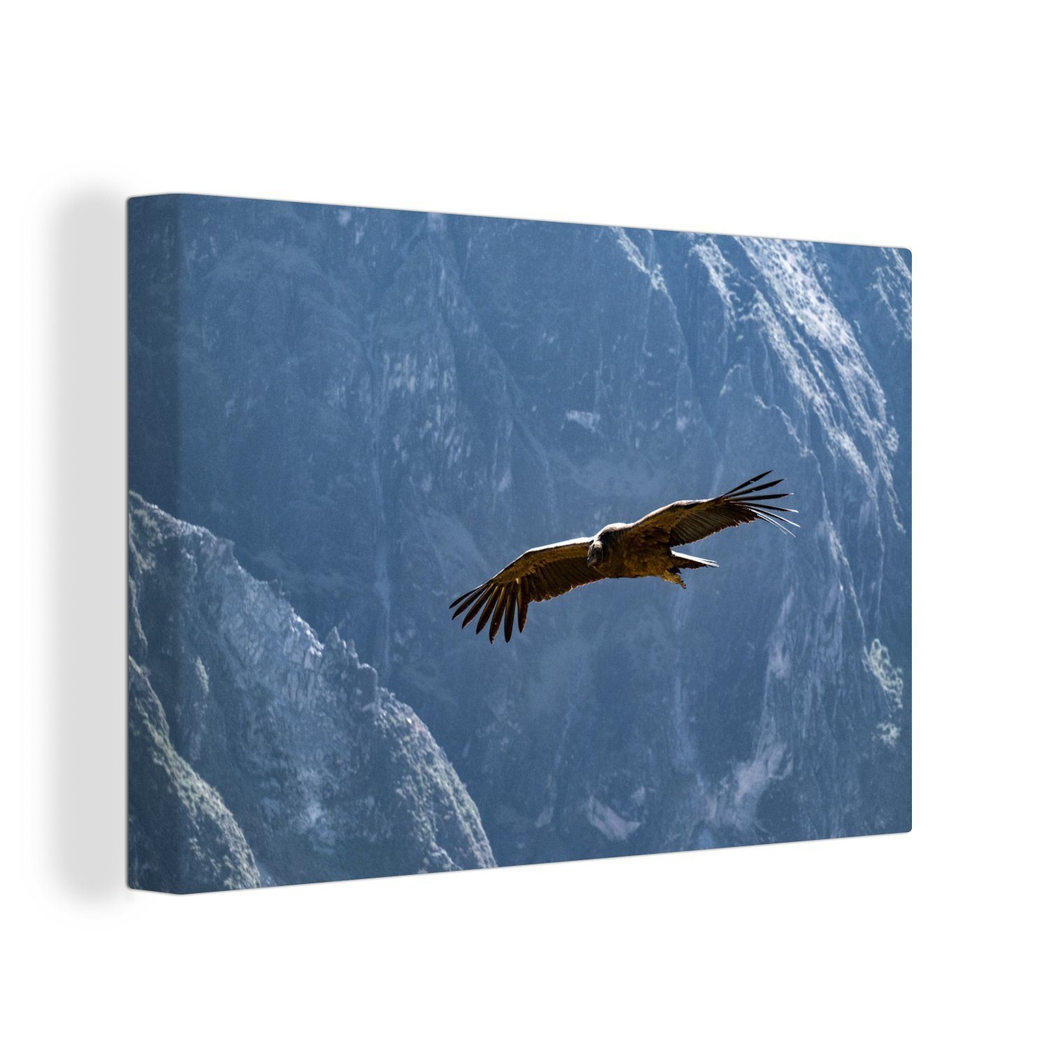OneMillionCanvasses® Leinwandbild Schöne Condor fliegen vor Arequipa Berglandschaft, (1 St), Wandbild Leinwandbilder, Aufhängefertig, Wanddeko, 30x20 cm
