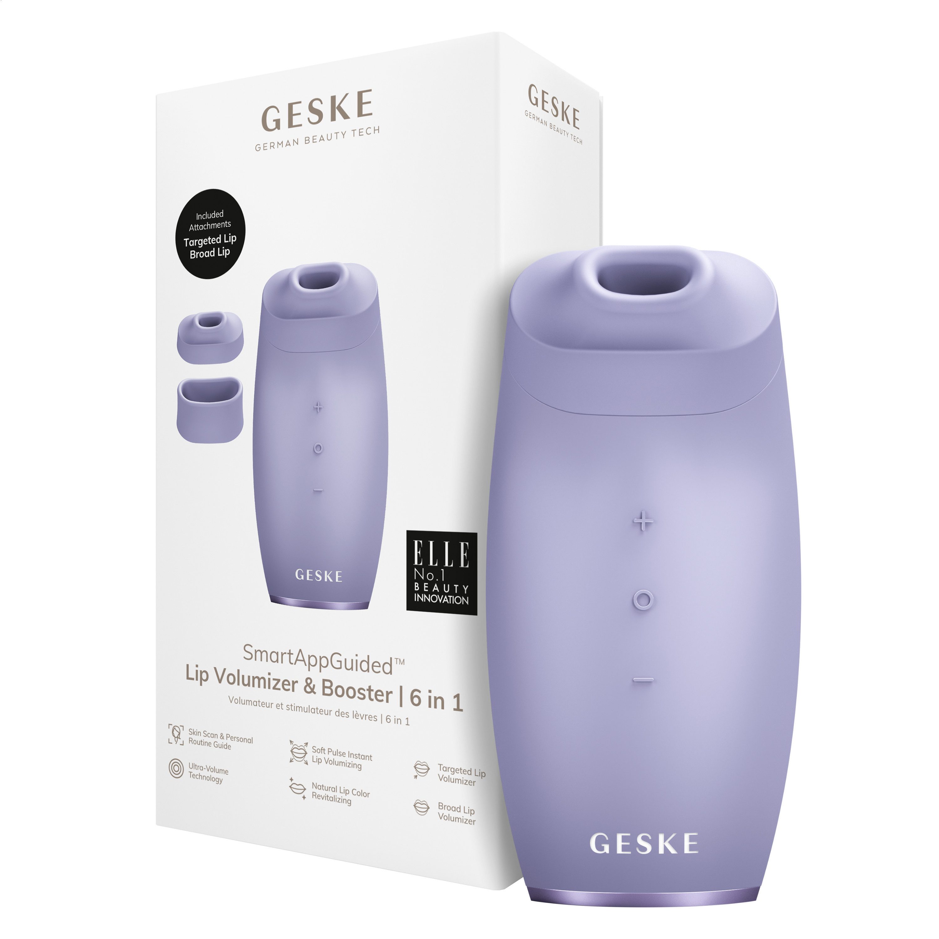 GESKE German Beauty Tech Lip-Booster SmartAppGuided™ Lip Volumizer & Booster 6 in 1, 4-tlg., Mit der GESKE App erhältst Du deine personalisierte Hautpflegeroutine.