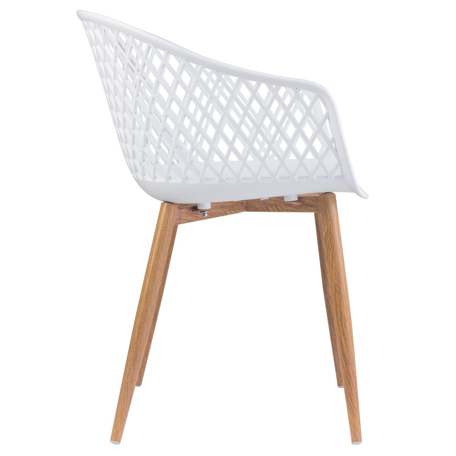 Design MADEIRA Stühle Küchenstuhl weiß mit Set Kunsts Sitz 4er IDIMEX Esszimmerstuhl Retro (4 Esszimmerstuhl St),