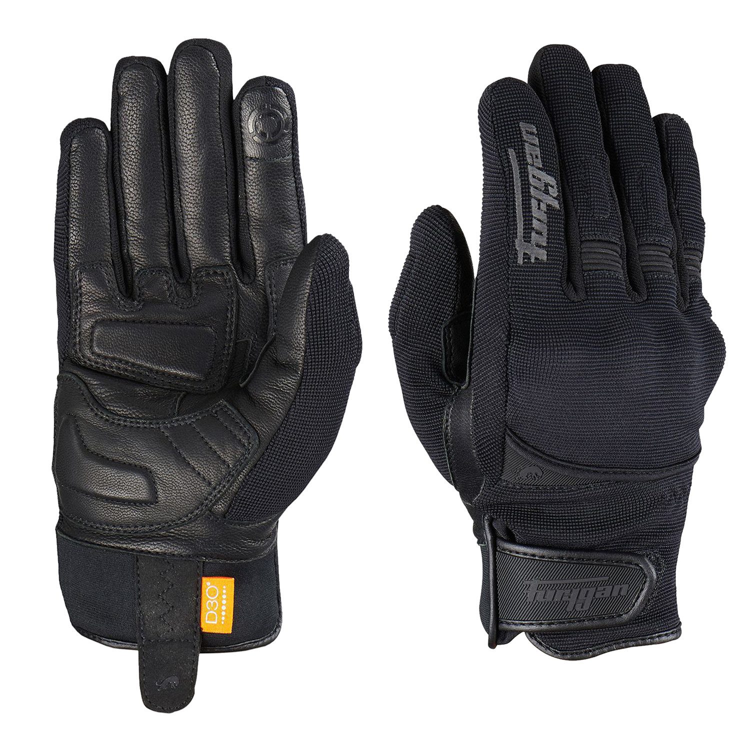 Furygan Motorradhandschuhe Furygan Handschuhe 4531-1 Jet All Season D3O schwarz Motorradhandschuhe Winter wasserdicht kurz mit Protektoren