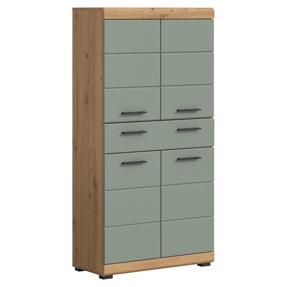 Lomadox Midischrank SIROCO-158 in Artisan Eiche mit Salbei, 74cm breit