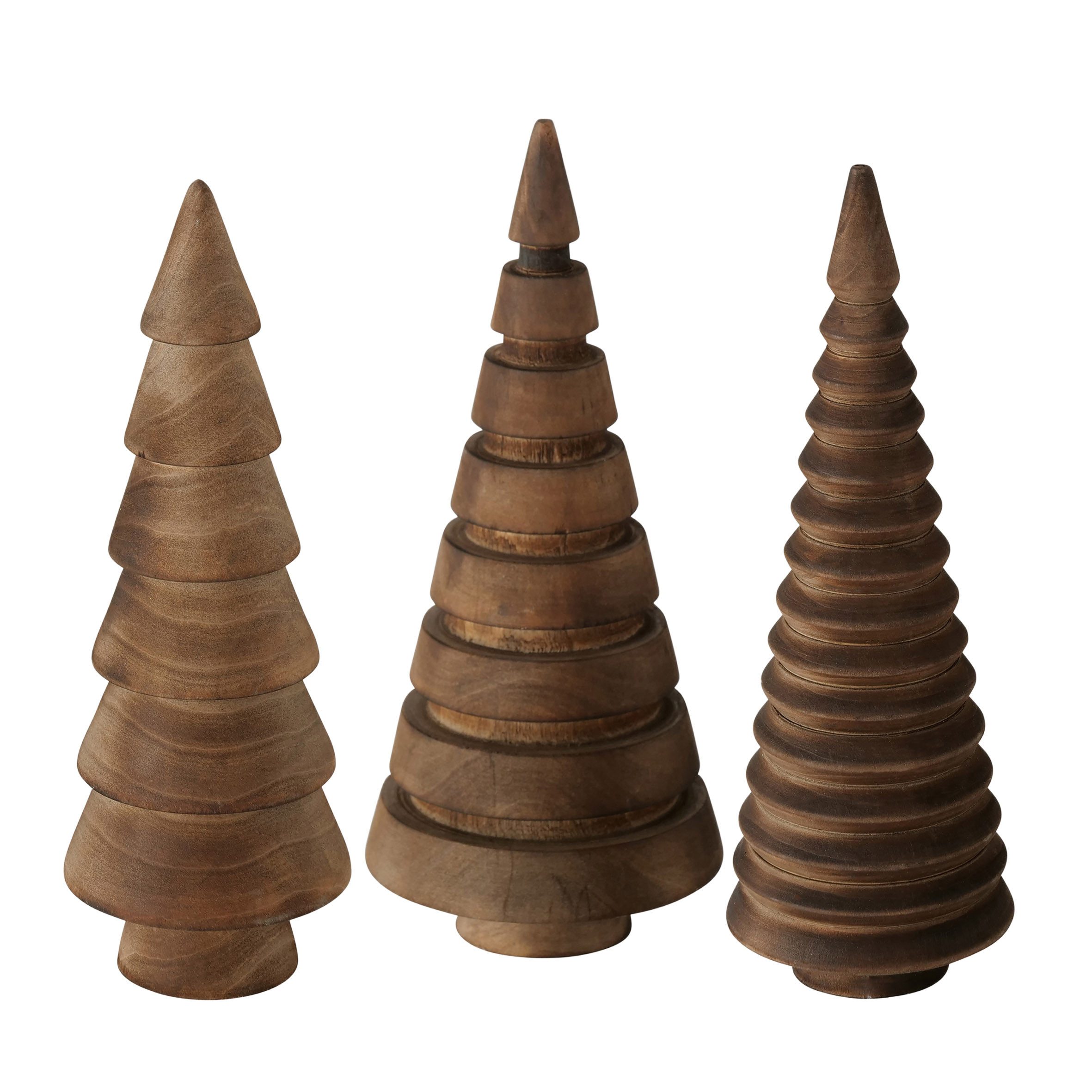 Spetebo Dekobaum Tanne aus Kiefernholz (Weihnachtsbaum Figur, 3 St., Set Ti günstig online kaufen