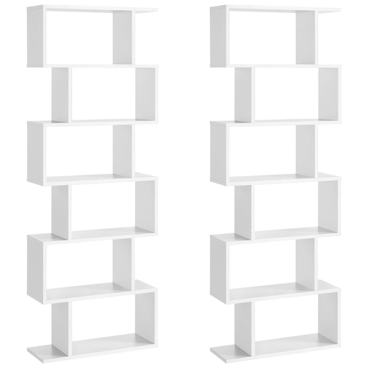 VASAGLE Bücherregal, 2-tlg., Standregal, Büroregal, 6 Fächer, Holzwerkstoff günstig online kaufen