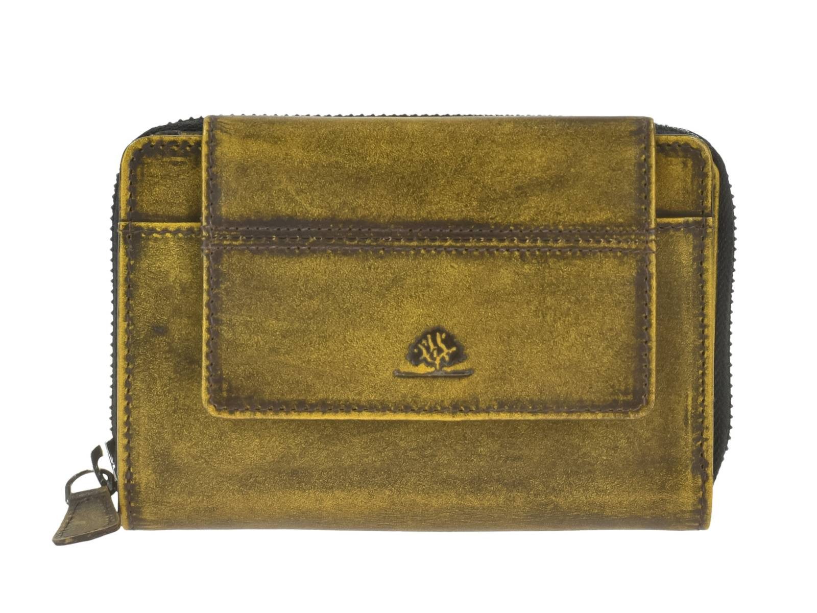 Greenburry Geldbörse "Destressed" Leder Geldbörse RFID, Querformat, Lederbörse, Portemonnaie, 10x13cm
