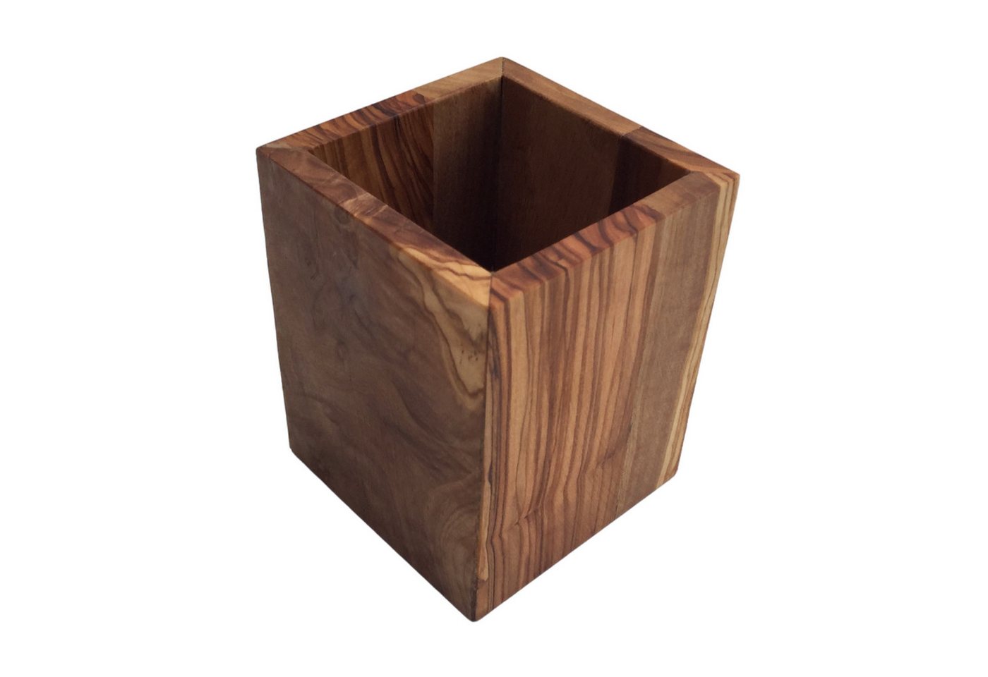 Thumbnail - medina mood Organizer Stiftehalter "My Office" 8 x 8 x 10 cm Becher Eckig aus Olivenholz (1 St)