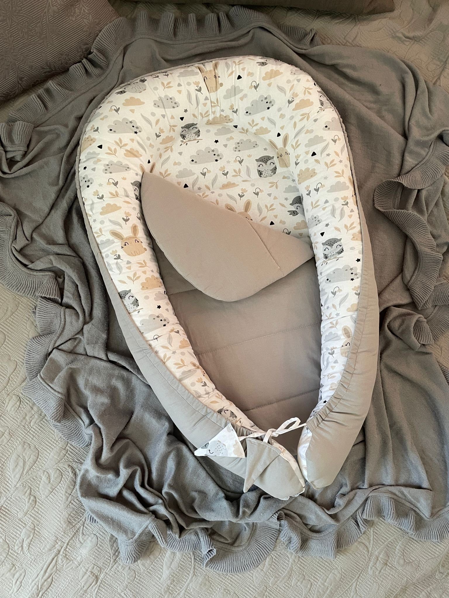 Loolay Bettnestchen BIO BAUMWOLLE BABYNEST Babykokon Neugeborene Babyaustat günstig online kaufen