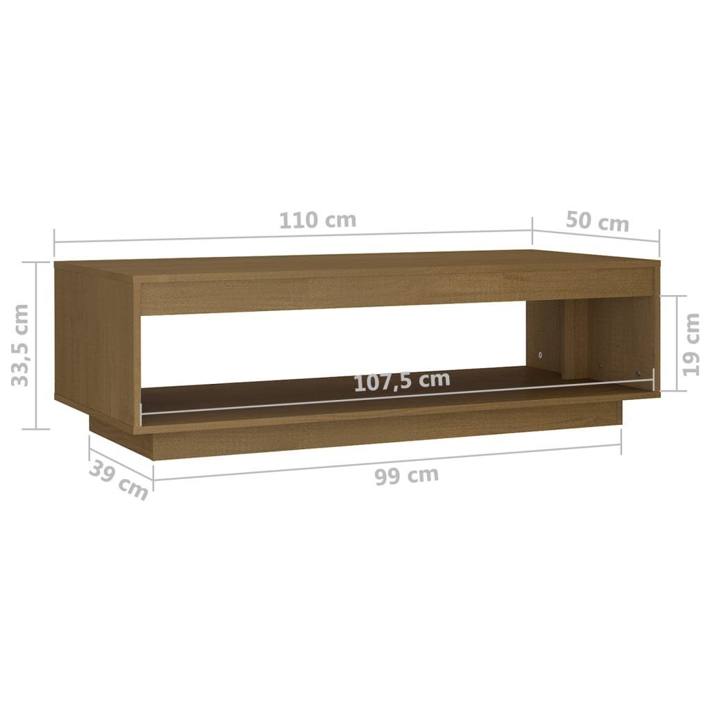 Honigbraun Honigbraun (1-St) | Couchtisch Honigbraun cm Massivholz 110x50x33,5 vidaXL Kiefer Couchtisch