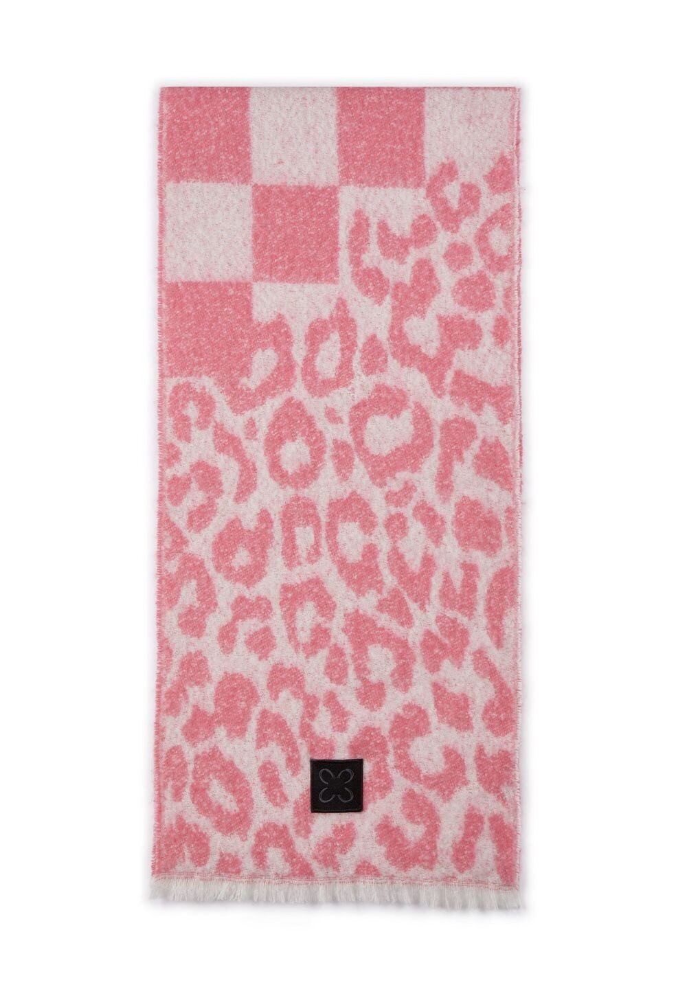 Codello XXL-Schal Codello XL Schal im Leo-Karo-Mix Farbe pink, Cooler Leo-Karo-Mix
