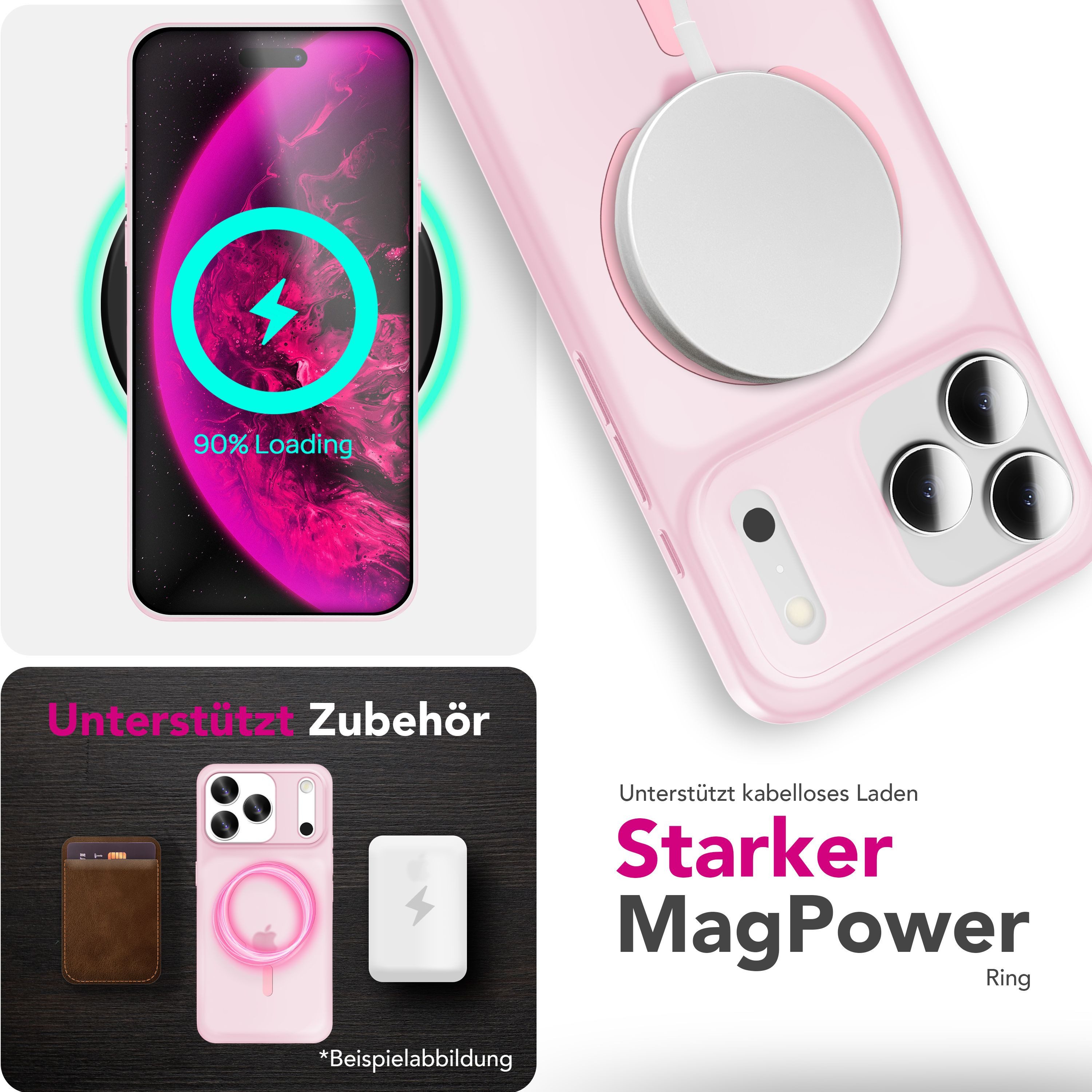 Nalia Smartphone-Hülle Apple iPhone 17 Pro Max 17,5 cm (6,9 Zoll), MagSafe Hülle / Extrem Dünn 0,3mm / Semi-Transparent / Fein Mattiert