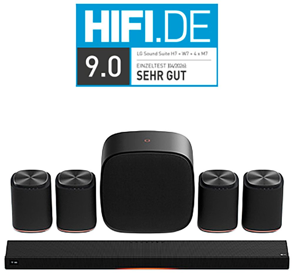 LG Sound Suite H7 Soundbar 5.1.3 (Bluetooth, WLAN (WiFi), 500 W, mit Dolby Atmos FlexConnect-Technologie)