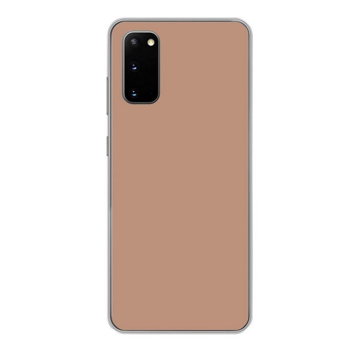 MuchoWow Handyhülle Beige - Farbe - Rosa Phone Case Handyhülle Samsung Galaxy S20 Silikon Schutzhülle
