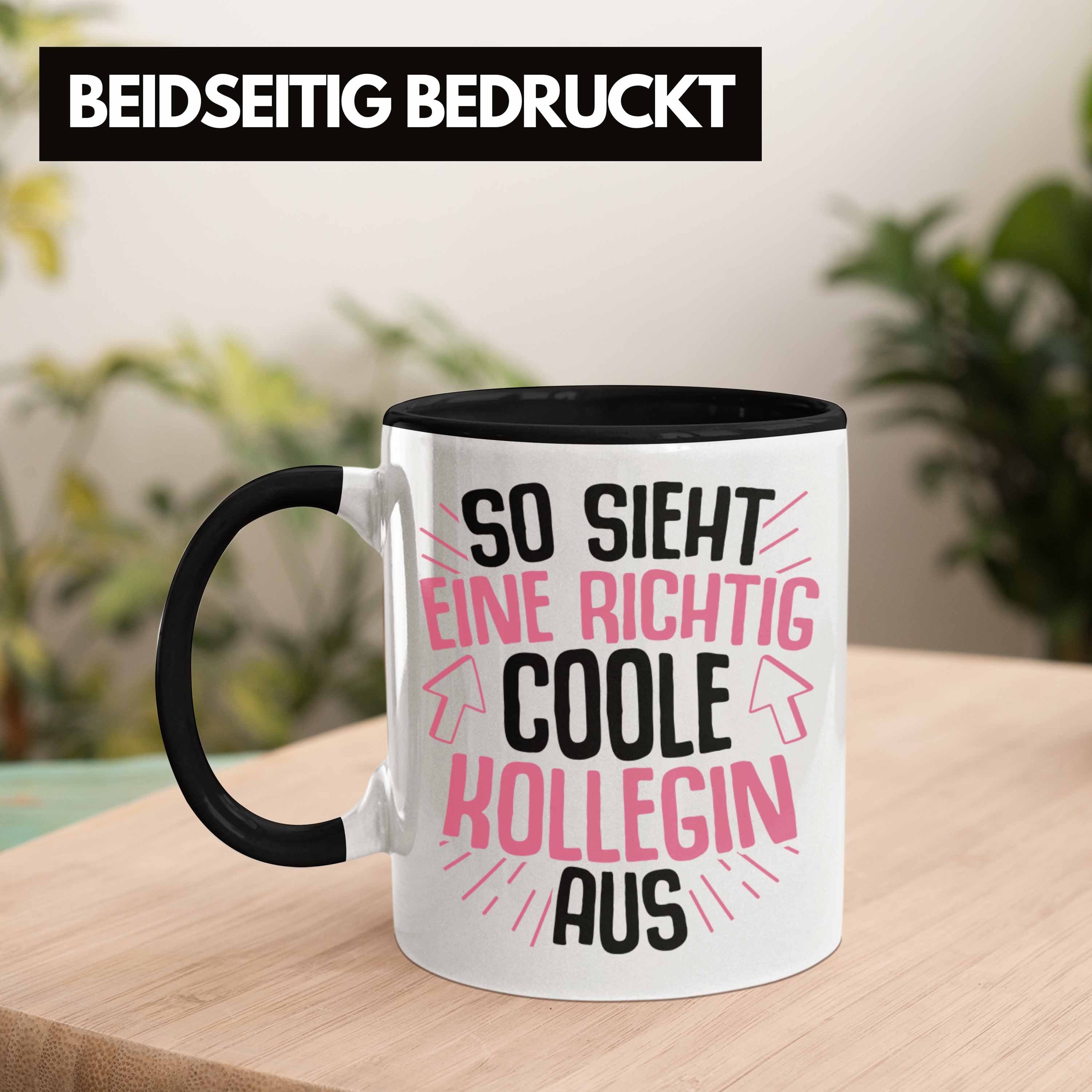 Geschenkidee Trendation Trendation Kollegin - So Beste Coole Sieht Geschenk Tasse Kollegin Richtig Eine Tasse Arbeitskollegin Schwarz Aus