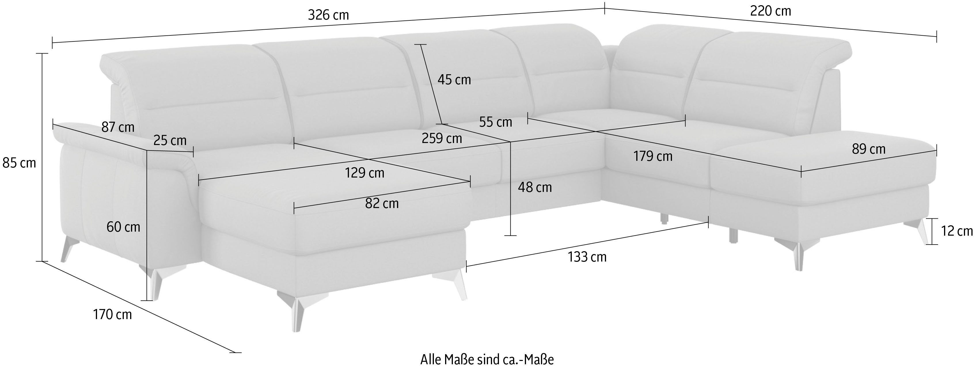 sit&more optional Armteilfunktion und Wohnlandschaft etc. Kopfteilverstellung Sinatra, mit