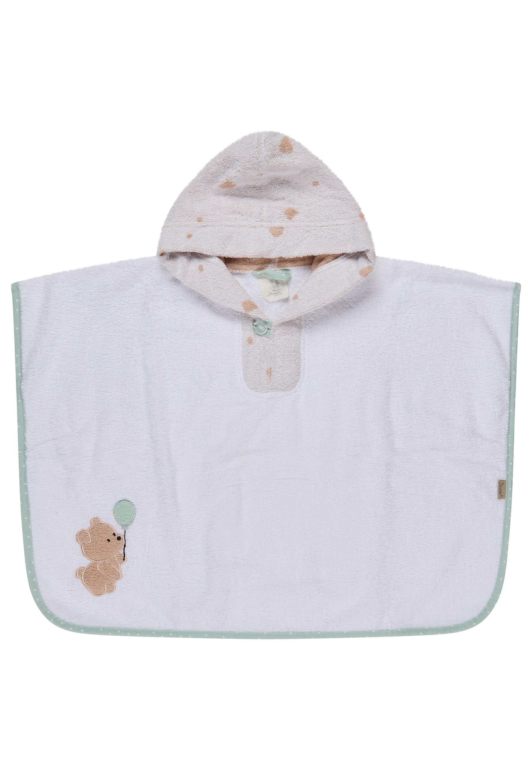 Sterntaler® Poncho Poncho BÄR Bo (1-St) Badeponcho aus Frottee, Stickmotiv, zum einfachen drüberziehen, Knopf