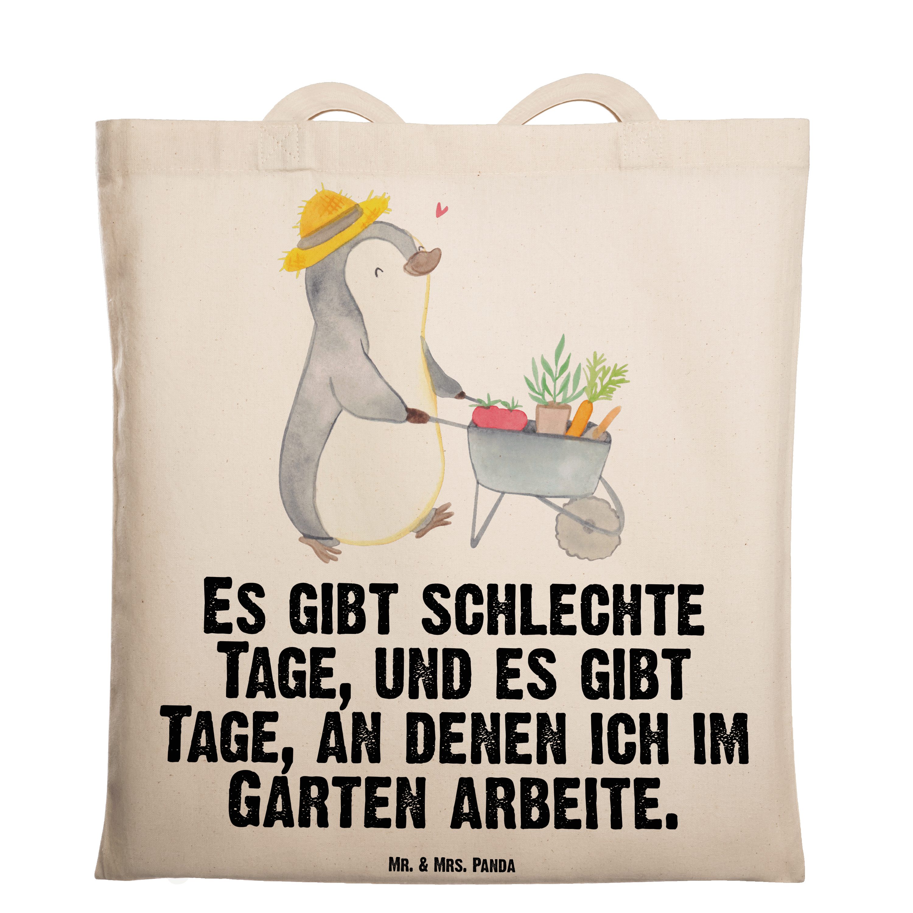 Pinguin Urban Mr. Mrs. (1-tlg) - Geschenk, gardening, Transparent - Tage Panda Gartenarbeit Tragetasche &