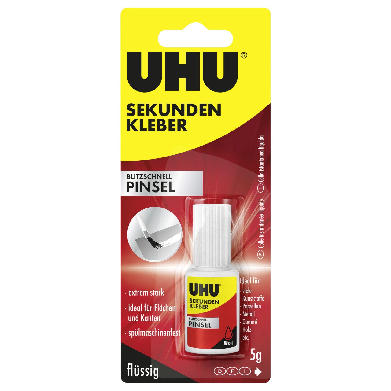 UHU Bastelkleber UHU Клей момент blitzschnell Pinsel flüssig 5 g