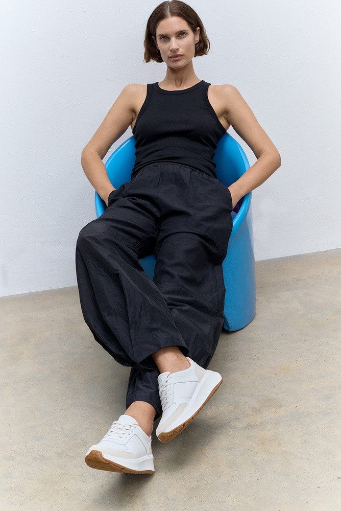 Fitflop F-Mode Leather/Suede Flatform Sneakers Sneaker