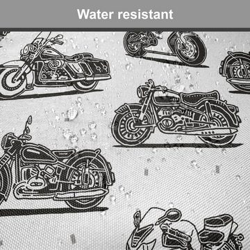 Abakuhaus Stuhlkissen Dekoratives wasserfestes Kissen mit Riemen für Küchensitze, Motorrad Retro-Stil Zeichnungen