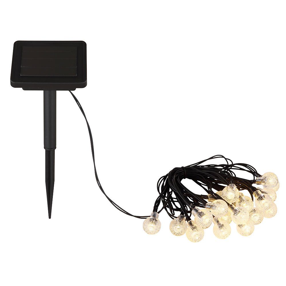 GLOBO LIGHTING LED Dekolicht, LED-Leuchtmittel fest verbaut, Warmweiß, Solarlampe Lichterkette Garten Dekolicht 20x LED warmweiß L 280 cm