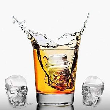 Lubgitsr Eiswürfelform 3D Totenkopf Silikon Eiswürfelform, lustiger Eisschädel für Whiskey, (1-tlg)