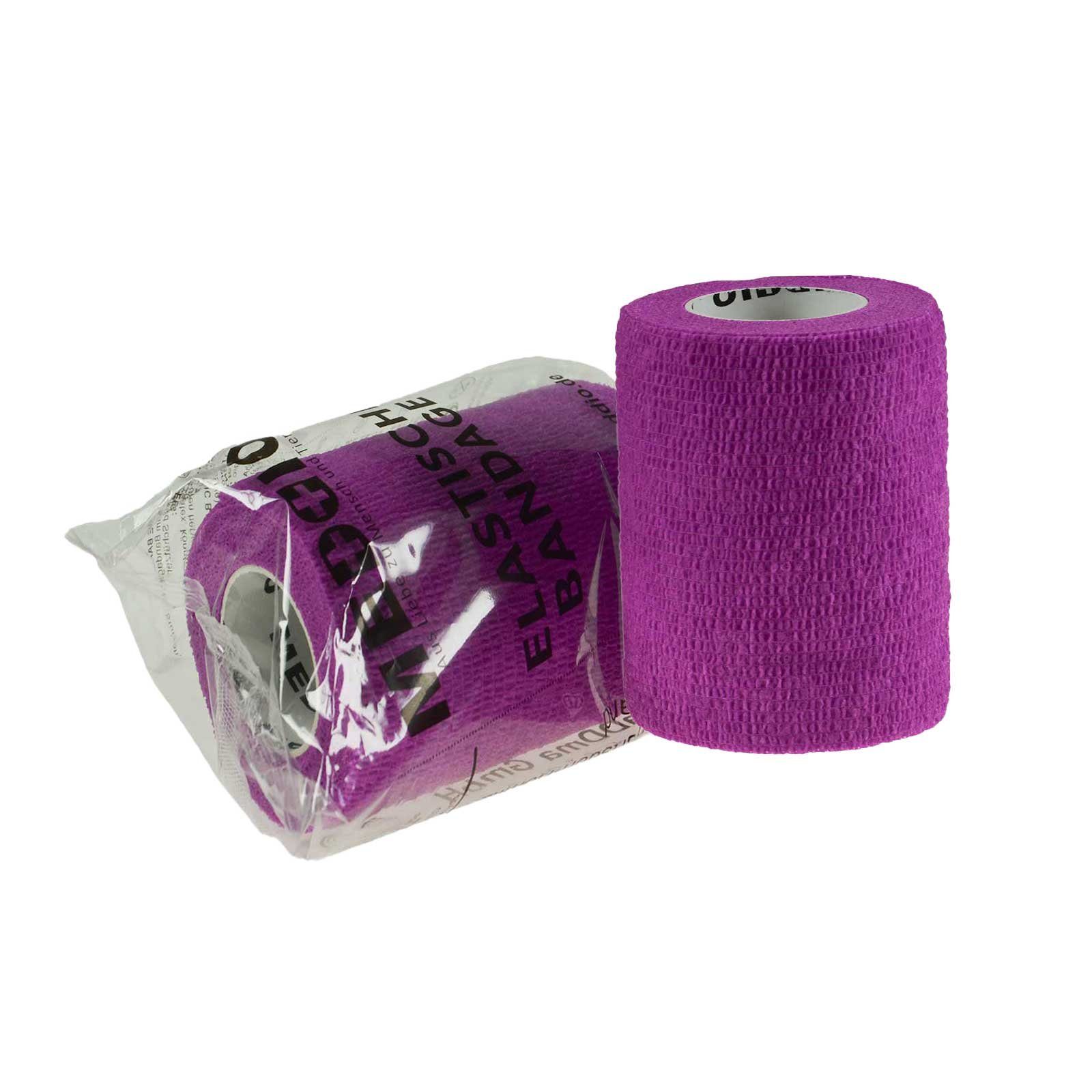 Haftbandage x Selbsthaftende 4,5m / Fixierbinde meDDio Bandage 7,5cm 1 Pferdebandage purple