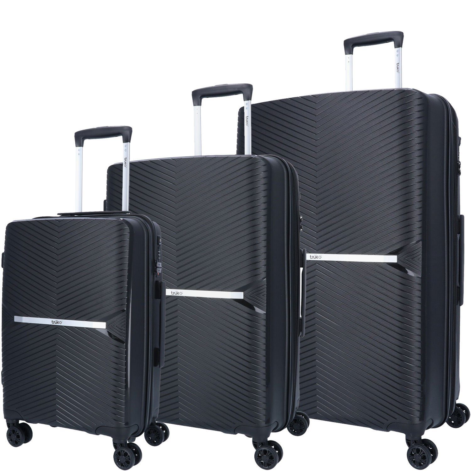 TheTrueC Koffer TheTrueC 4-Rad Trolley Set S/M/L Venedig schwarz, 4 ...