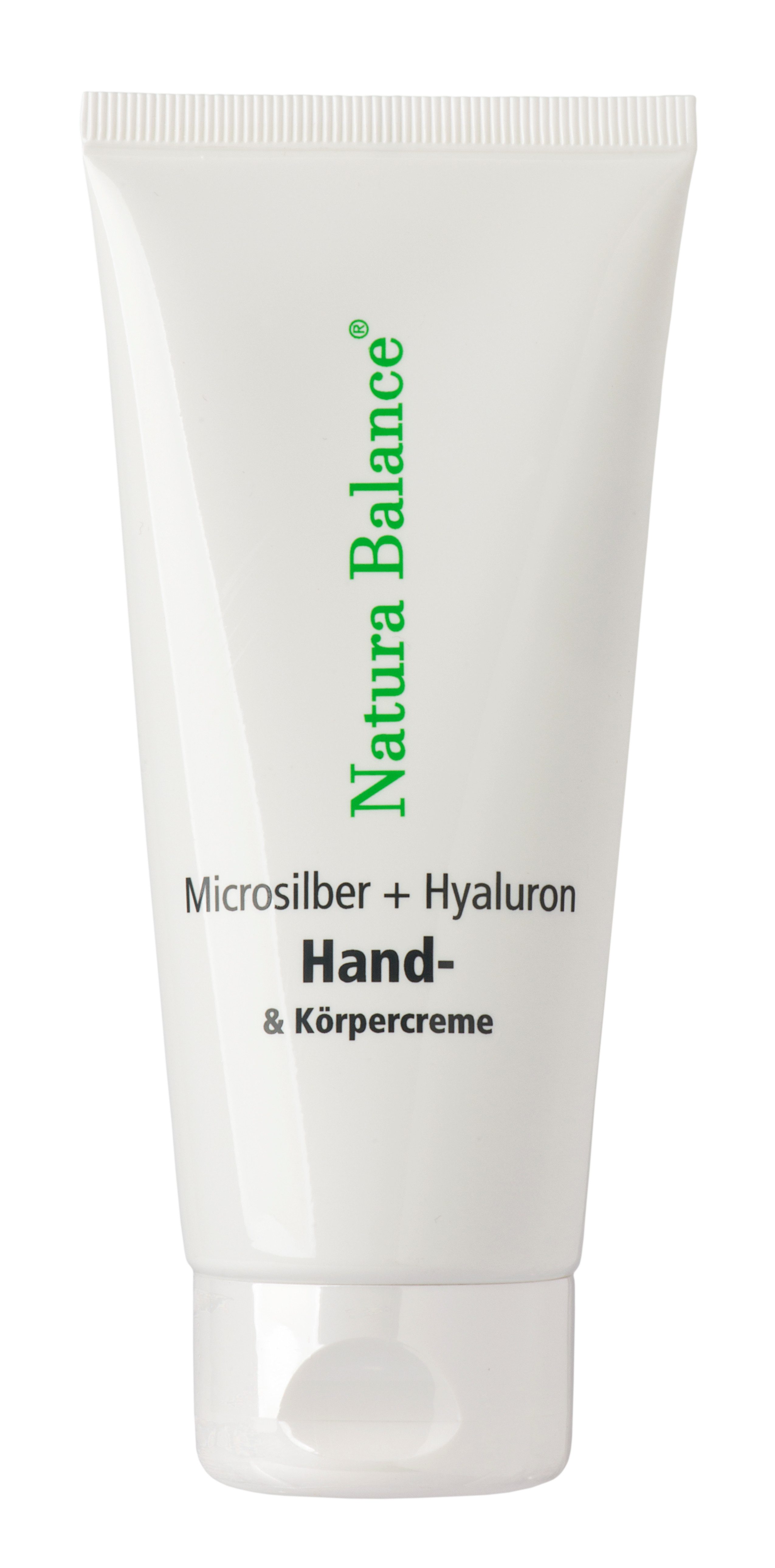 Natura Balance Handcreme 100ml Handcreme Microsilber + Hyaluron Microsilver Hyaluronsäure Creme, Handcreme mit hochreinem Mikrosilber