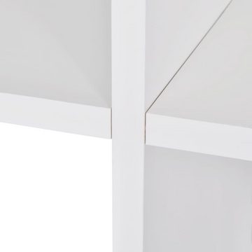 furnicato Bücherregal Treppenregal 142 cm Weiß