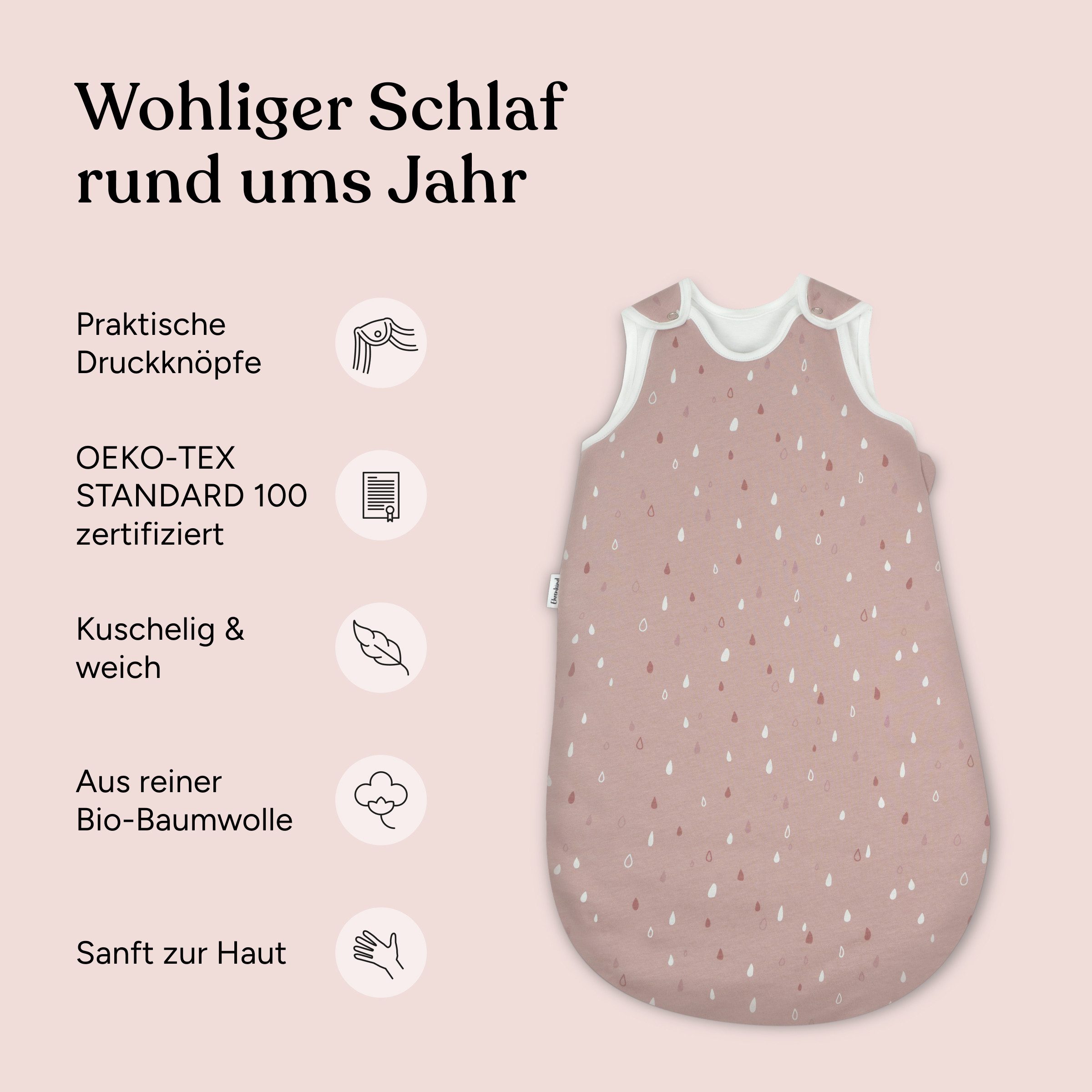 Ehrenkind Ganzjahresschlafsack Schlafsack Rund 2.5 TOG, Bio-Baumwolle, Baby Schlafsack (Standard 100 by OEKO-TEX, 100% Bio-Baumwolle, Ganzjahresschlafsack, 2.5 TOG), Schlafsack Baby 2.5 TOG, Babyschlafsack