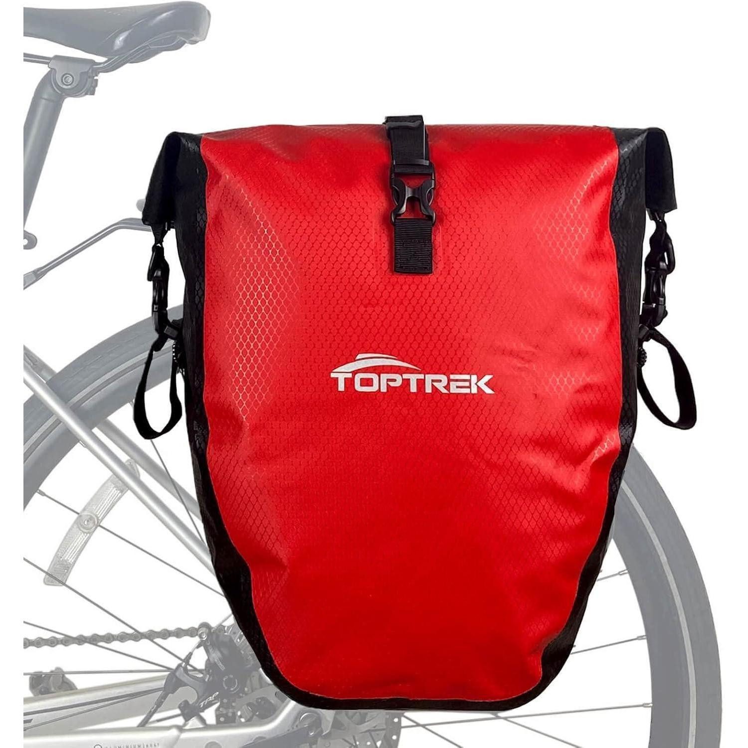 Gepäckträgertasche Fahrradtasche Gepäckträger wasserdicht 23-28L Rot und Schwarz