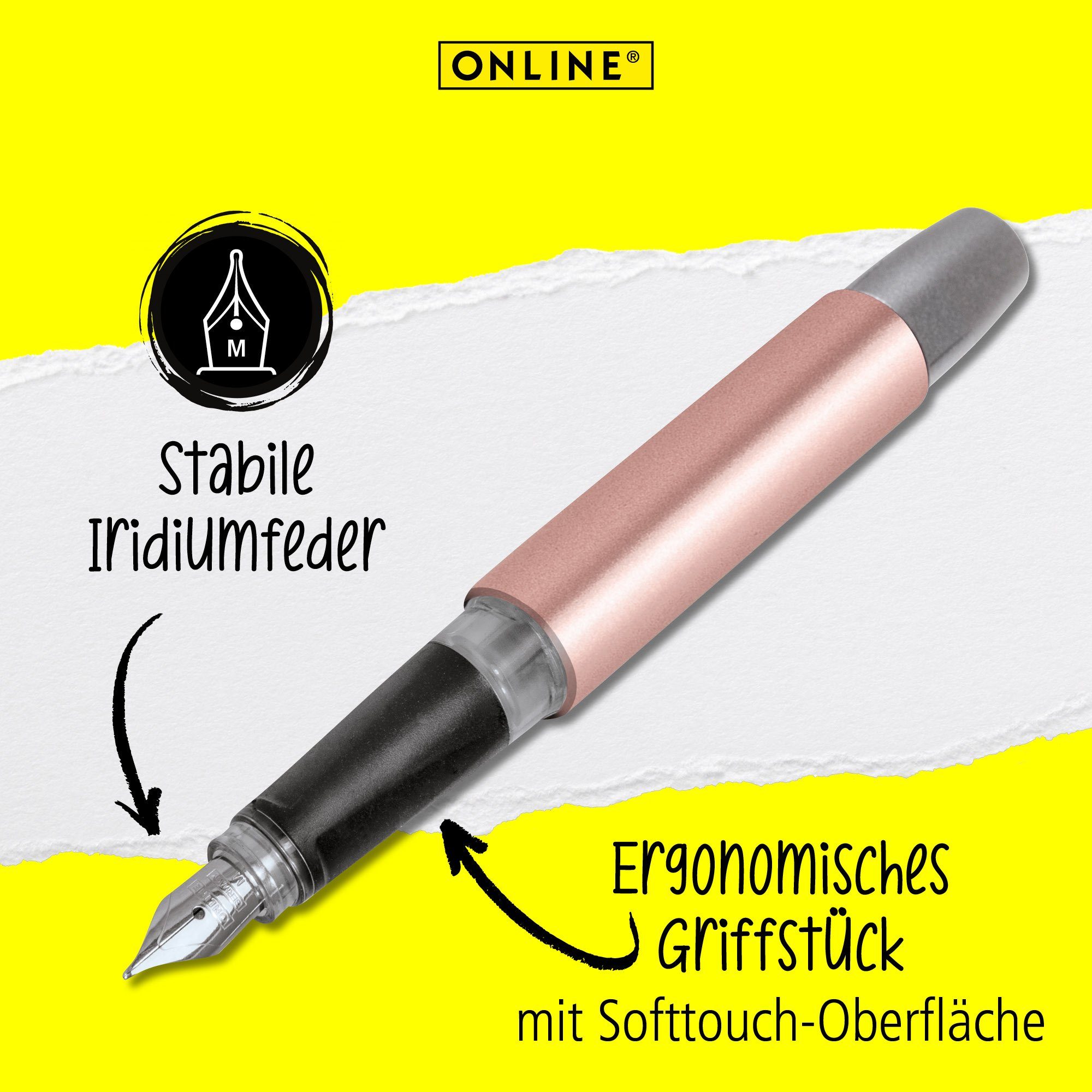 Füller ideal in Rosegold Campus Online Schule, Deutschland für Füllhalter, hergestellt Pen die ergonomisch,