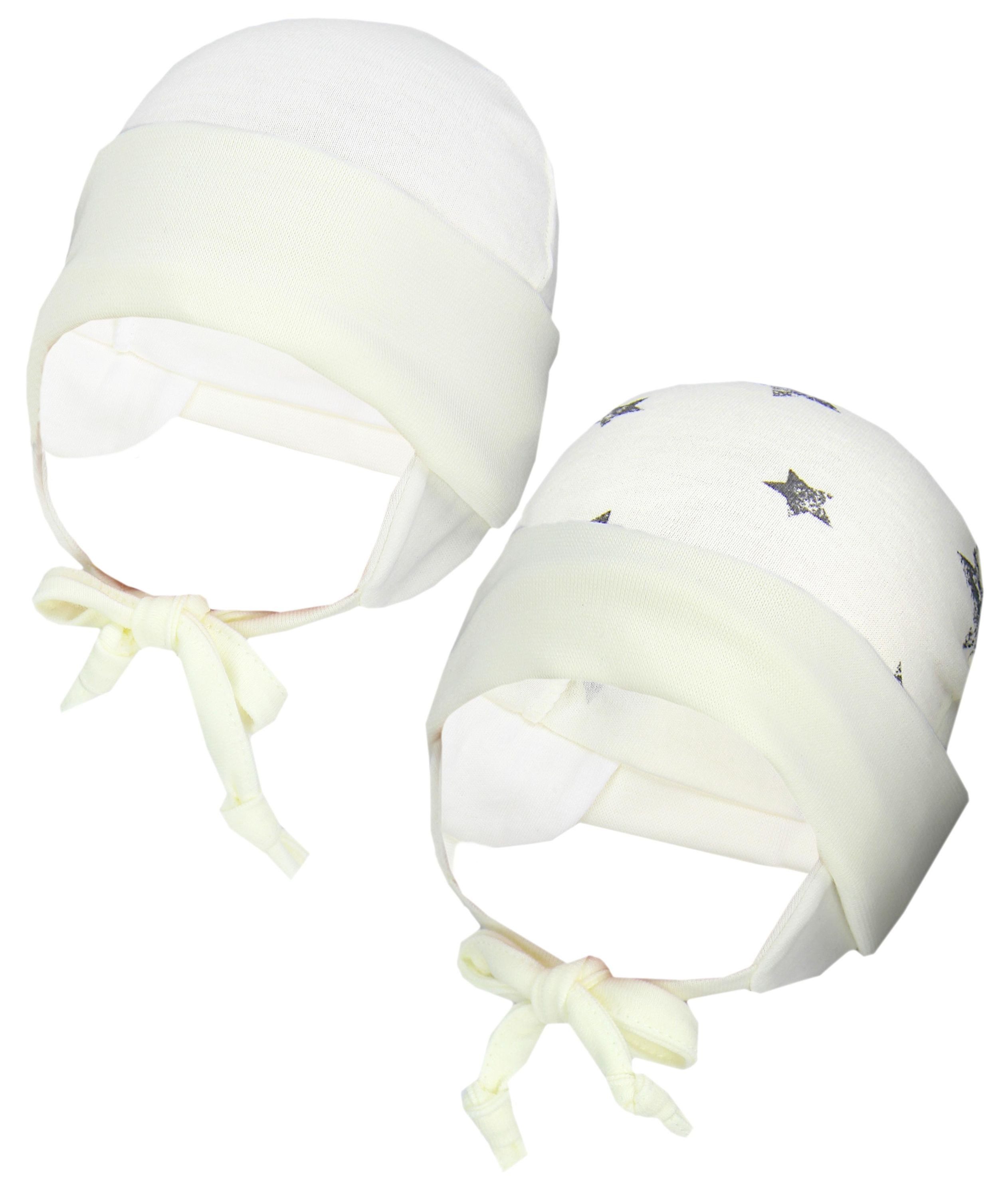 TupTam Erstlingsmütze TupTam Baby Erstlingsmütze mit Ohrenklappen 2er Pack