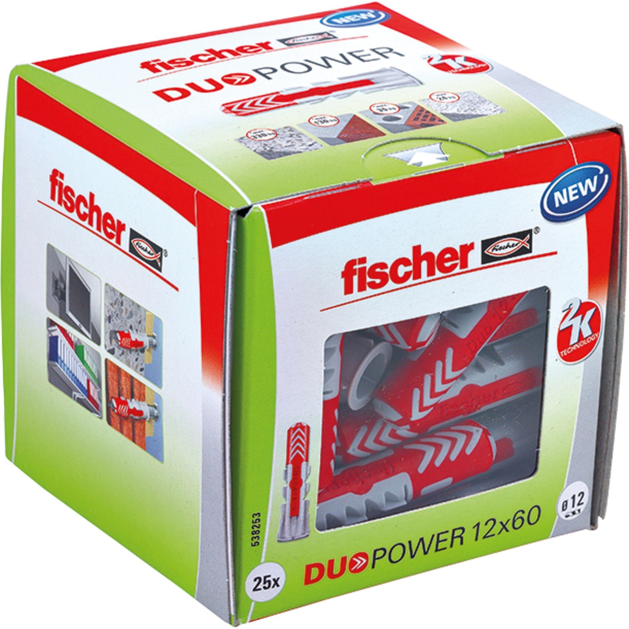 Fischer Befestigungstechnik Fischer Universaldübel fischer Dübel DUOPOWER 12x60 LD, (25 Stück)