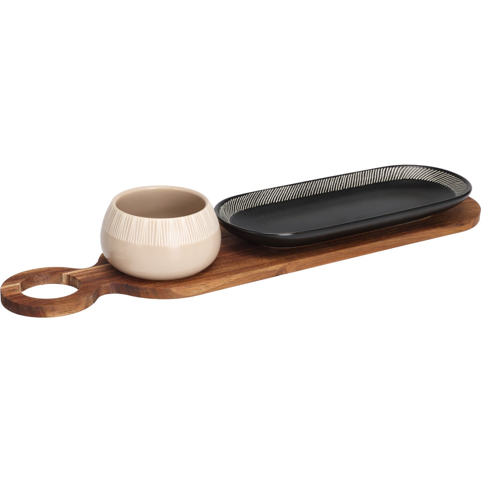 Excellent Houseware Snackschale Snackschalen RORI, Tablett, Schüssel und Unterteller, Keramik