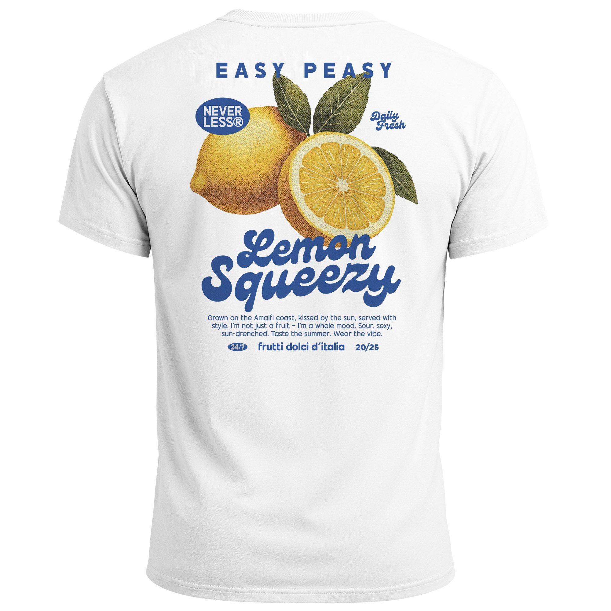 Print-Shirt Herren T-Shirt Backprint Easy Peasy Lemon Squeezy Zitrusfrüchte