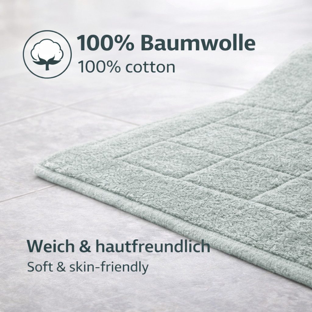 Betz Badematte Badvorleger Berlin Größe 50x70 cm Qualität 650 g/m², beidseitig nutzbar, Baumwolle, maschinenwäsche – Bild 5 von 5