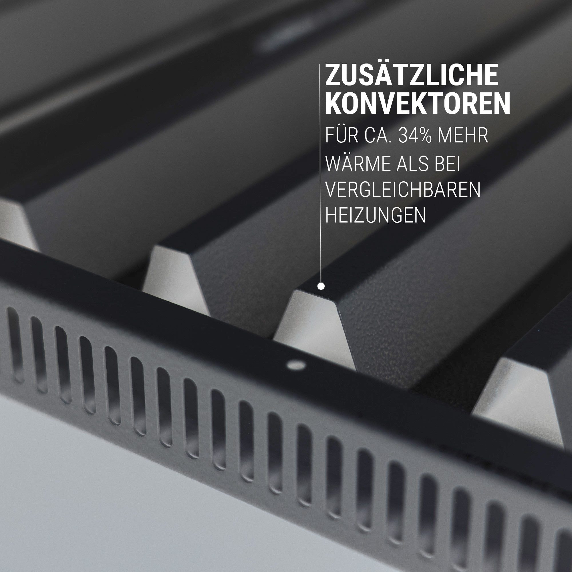 Vasner Elektro-Heizkörper Konvi schwarz 900 W, Hybrid Infrarotheizung mit Thermostat
