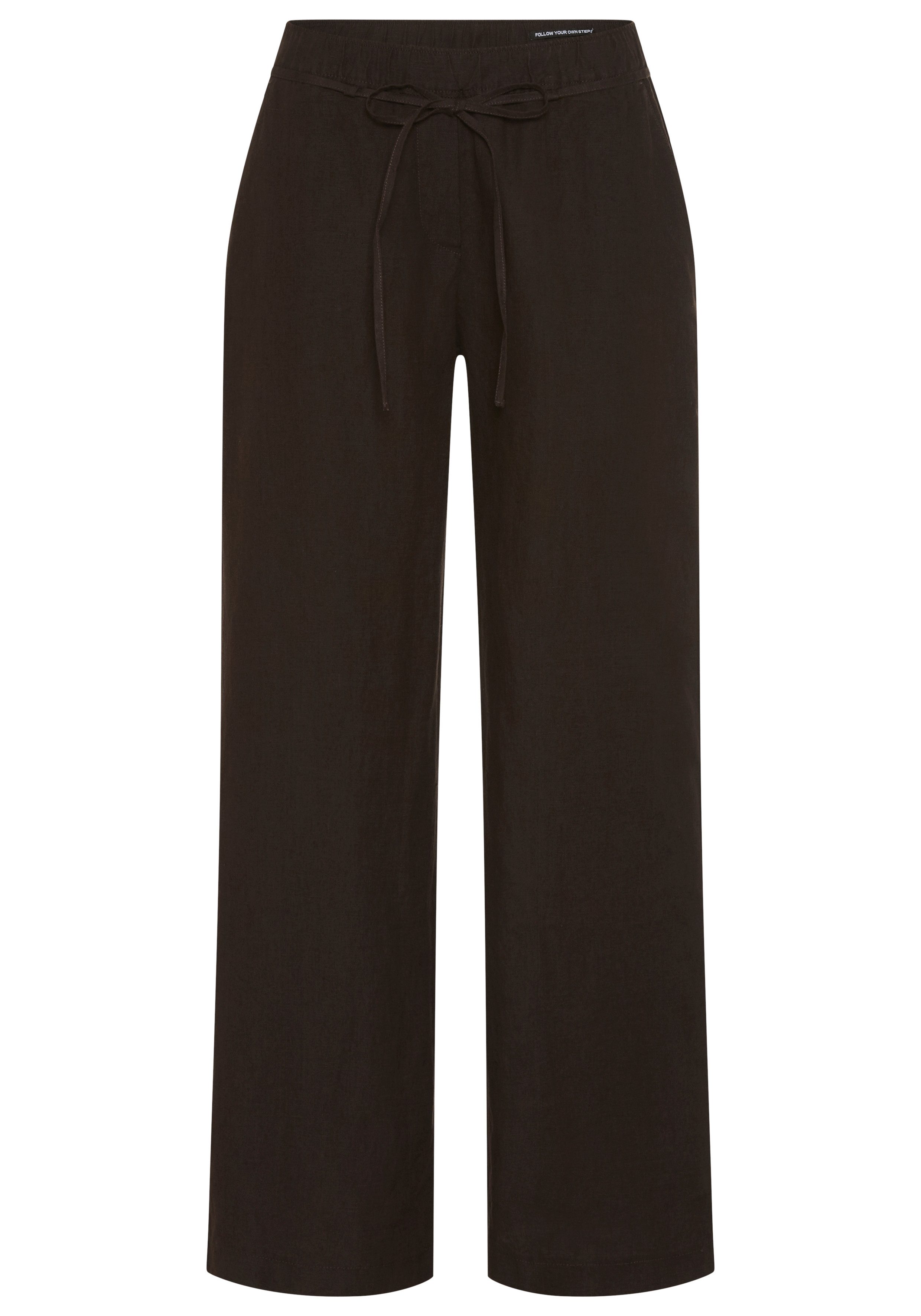 MAC Leinenhose CHIARA BELT Sommerhose Wide Fit, mit geradem, weitem Bein