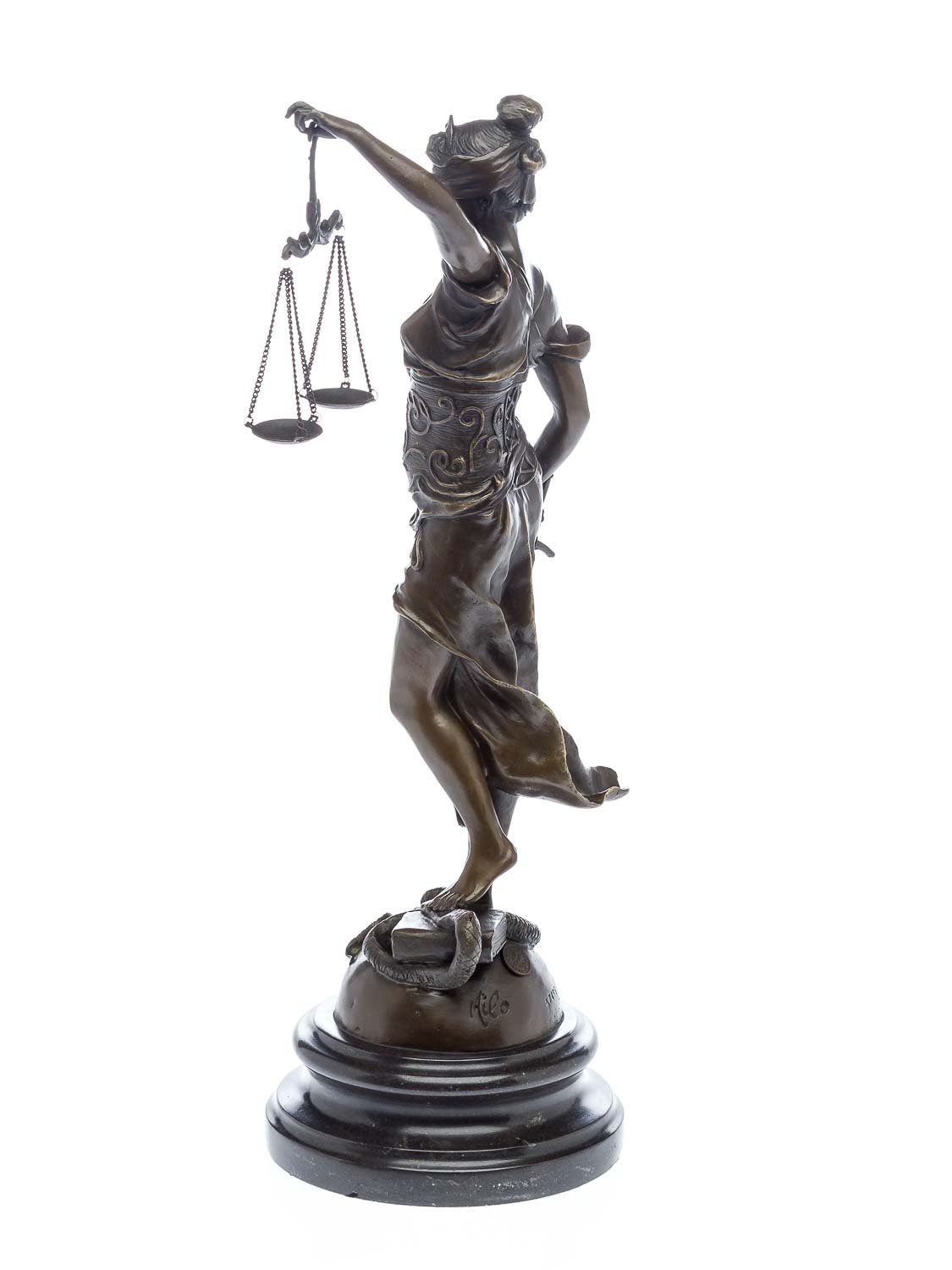Justitia Skulptur Antik-Sti Skulptur Bronzeskulptur Bronzefigur Figur im Aubaho Bronze