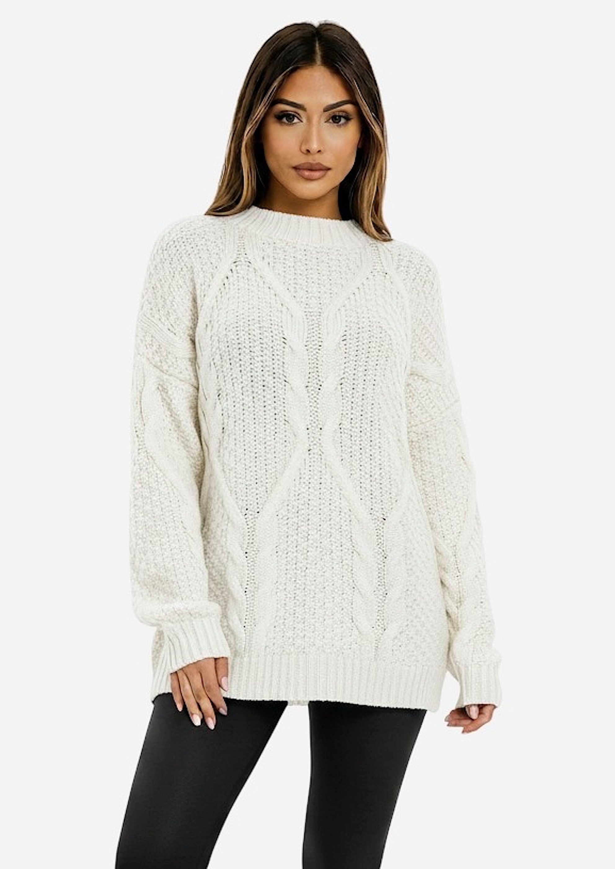 Worldclassca Longpullover WORLDCLASSCA Oversize Strickpulllover Lang Zopf M günstig online kaufen