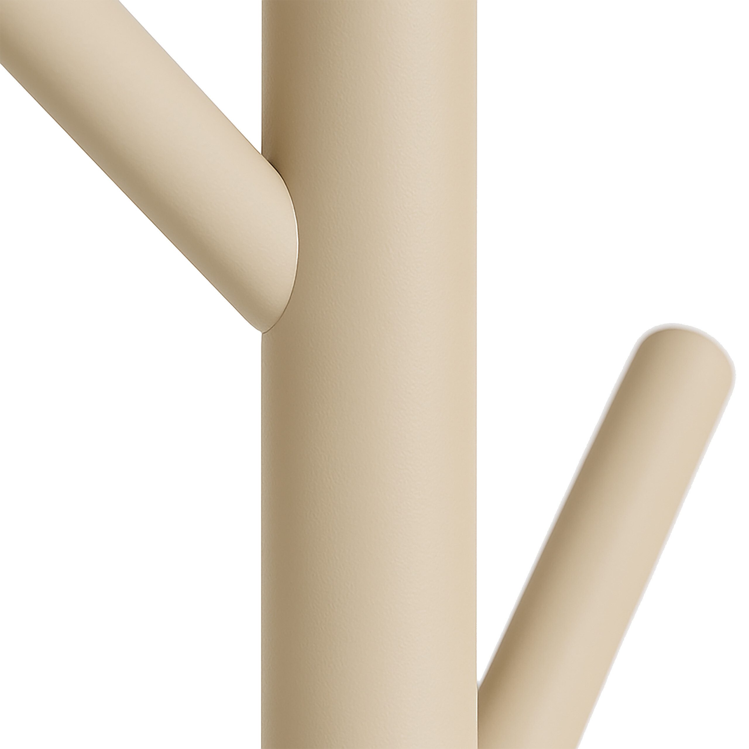 relaxdays Garderobenständer Holz 8 Hake, Cappuccinobeige