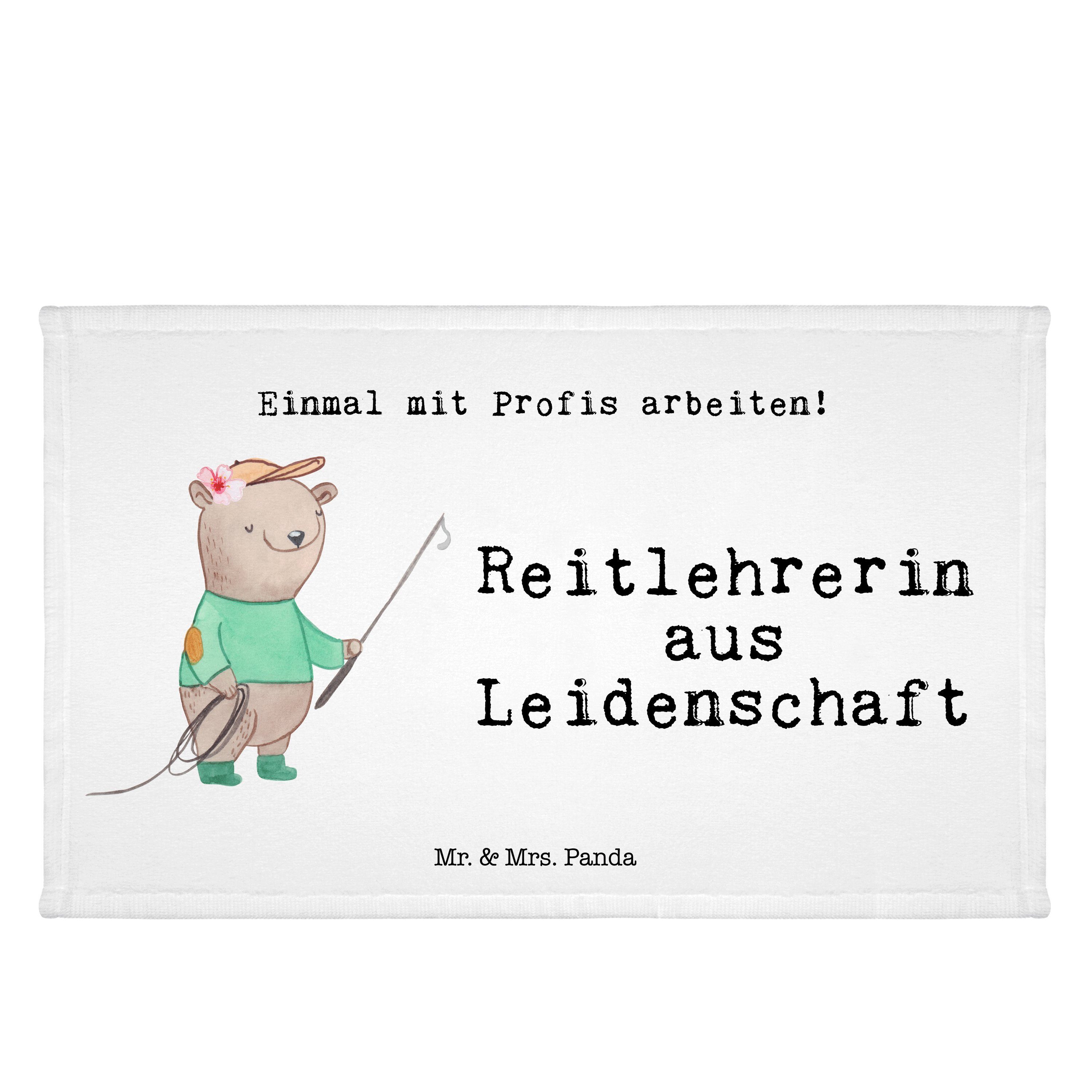 Mr. & Mrs. Panda Handtuch Reitlehrerin aus Leidenschaft - Weiß - Geschenk, Gästetuch, Sport Han, (1-St)